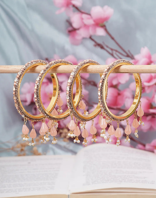 Set of 4 Latkan Bangle Set Diamond Stone | Fancy Women’s Bangles |