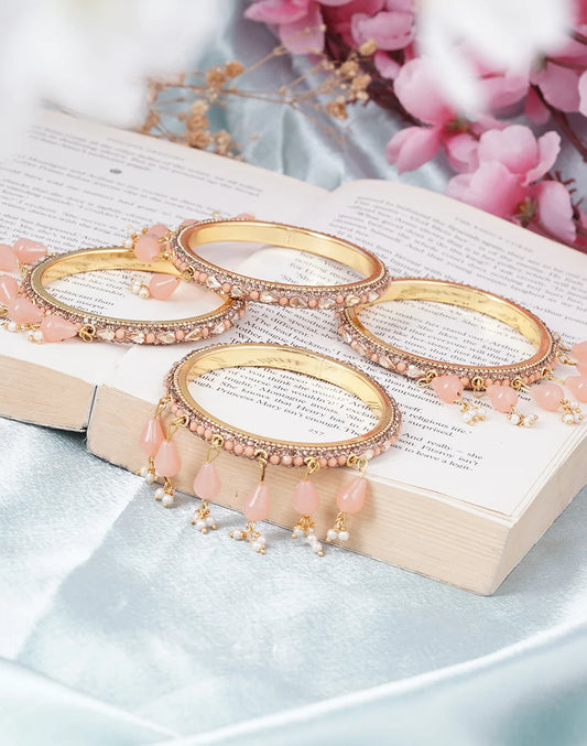 Set of 4 Latkan Bangle Set Diamond Stone | Fancy Women’s Bangles |