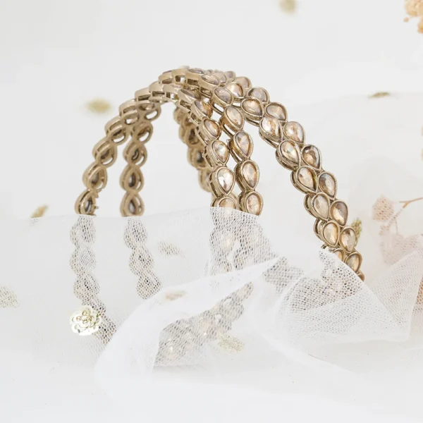 Gold-Plated Stone Bangles - Bellabangles