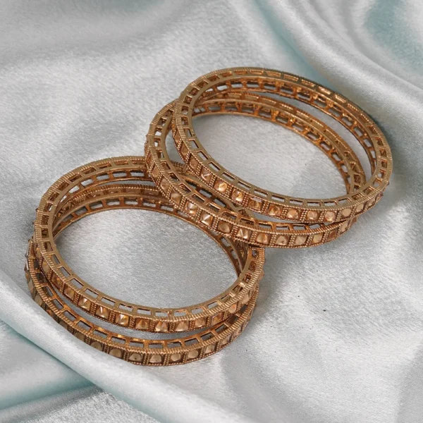 Gold-Plated & Kundan-Studded Bangles