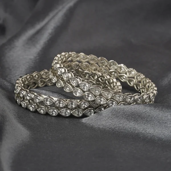 Silver Kundan Indian Bangles