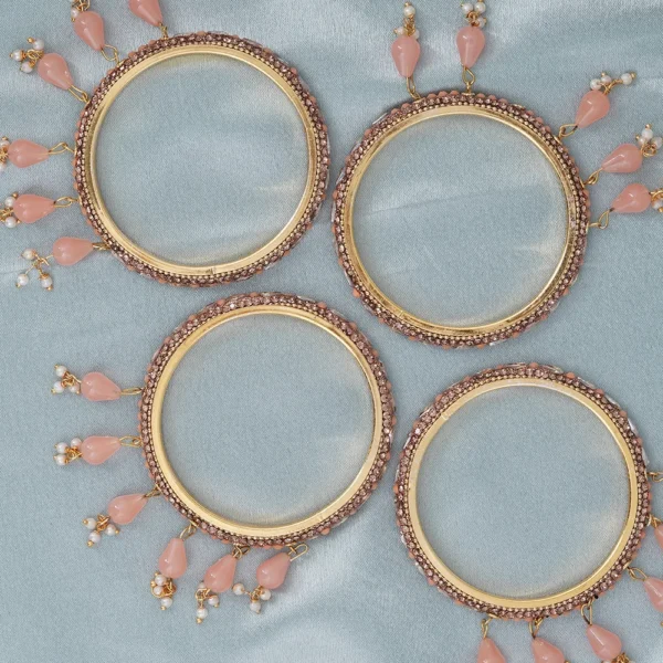 Set of 4  Latkan Bangle Set Diamond Stone | Fancy Women's Bangles | - Image 5