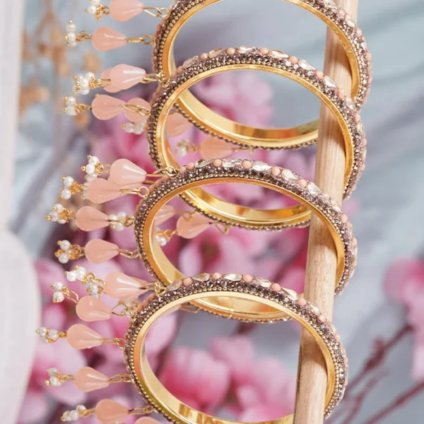 Set of 4  Latkan Bangle Set Diamond Stone | Fancy Women's Bangles | - Image 2