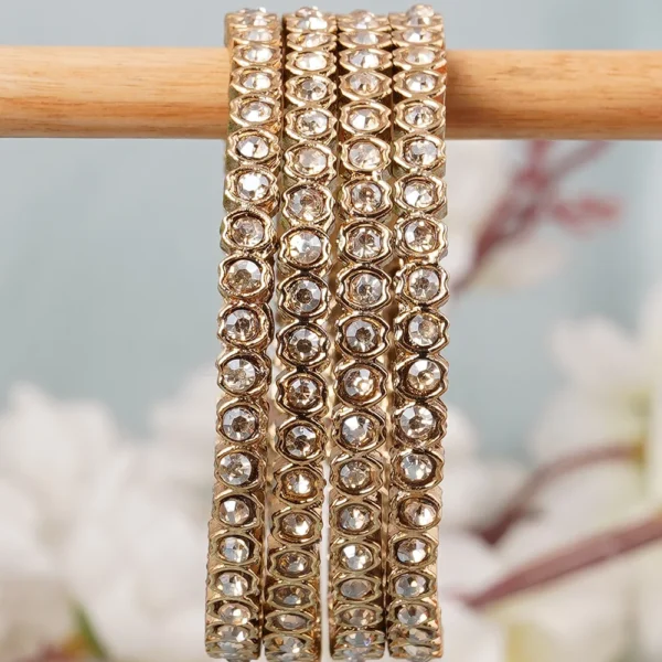 4 Pcs copper plated Zircon bangles - Image 3