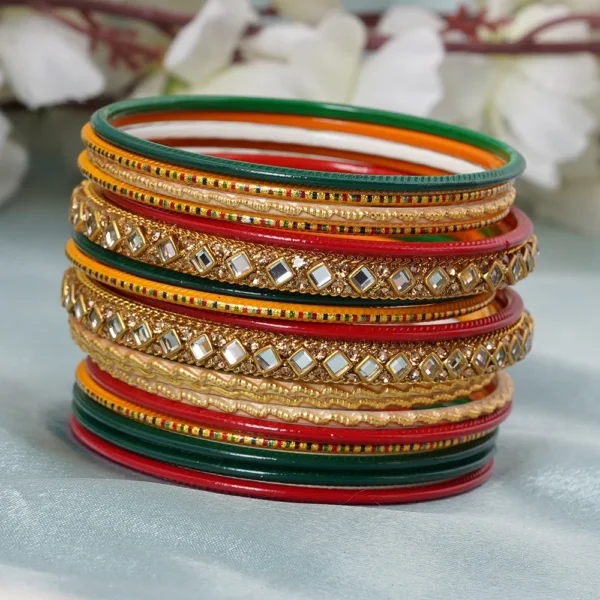 Midi Mehndi Night Multicolour Bangle Set -bellabangles - Image 4