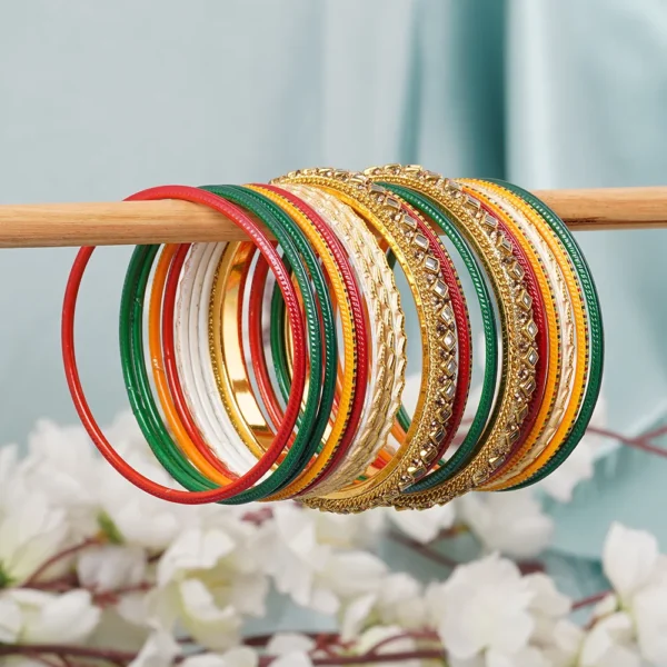 Midi Mehndi Night Multicolour Bangle Set -bellabangles - Image 2